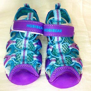 HOBIBEAR Toddler Water Sandals Purple Blue Outdoor Summer Shoes